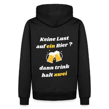 Bier Spruch / lustige Sprüche - Männer Premium Bio Hoodie - Schwarz - Hinten - Nico (187cm)