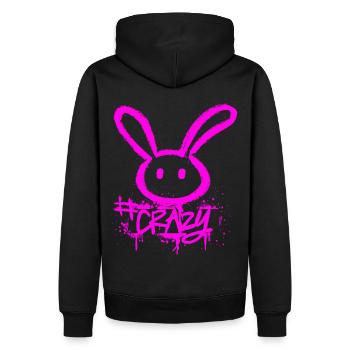 Lapin fou - Sweat à capuche Premium bio Homme - noir - Dos - Nico (187cm)