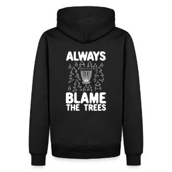 Disc Golf Disc Korb Geschenk - Männer Premium Bio Hoodie - Schwarz - Hinten - Nico (187cm)