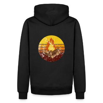 Feu de camp Camping Retro - Sweat à capuche Premium bio Homme - noir - Dos - Nico (187cm)