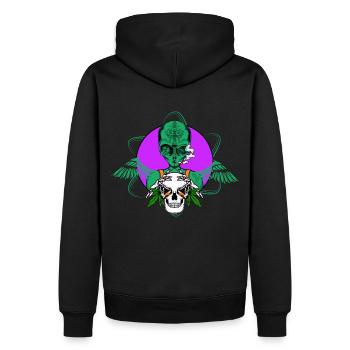 Alien - Männer Premium Bio Hoodie - Schwarz - Hinten - Nico (187cm)