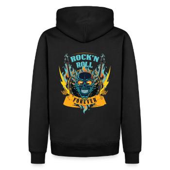 Rock n Roll Forever Skull Rocker cadeau - Sweat à capuche Premium bio Homme - noir - Dos - Nico (187cm)