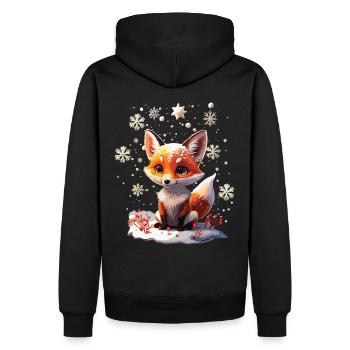 Mignon renard mignon en cadeau d’hiver - Sweat à capuche Premium bio Homme - noir - Dos - Nico (187cm)