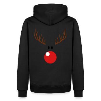 Renne noël drôle nez rouge rudolph - Sweat à capuche Premium bio Homme - noir - Dos - Nico (187cm)