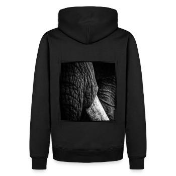 Elephant Close Up - Men’s Premium Organic Hoodie - black - Back - Nico (187cm)