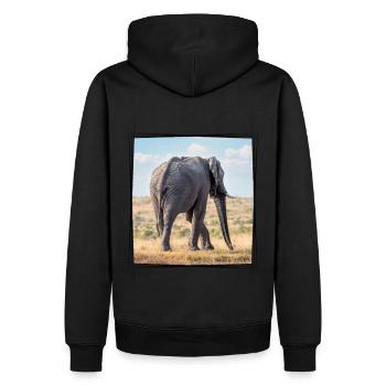 Elephant Walk - Men’s Premium Organic Hoodie - black - Back - Nico (187cm)