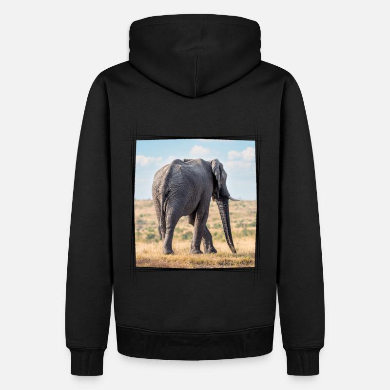 Elephant Walk - Männer Premium Bio Hoodie - Schwarz