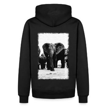 Série Kruger : Réunion de famille - Sweat à capuche Premium bio Homme - noir - Dos - Nico (187cm)