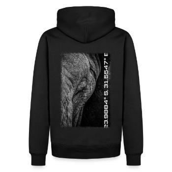 Série Kruger : Contact visuel - Sweat à capuche Premium bio Homme - noir - Dos - Nico (187cm)