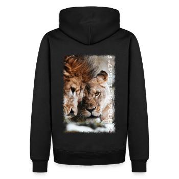 Série Kruger : Visage heureux - Sweat à capuche Premium bio Homme - noir - Dos - Nico (187cm)