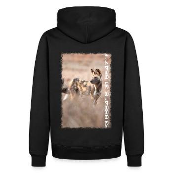 Série Kruger : Sauvage comme un chien - Sweat à capuche Premium bio Homme - noir - Dos - Nico (187cm)