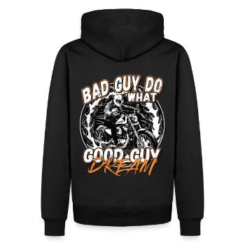Les mauvaises personnes font ce dont les bonnes personnes rêvent - Sweat à capuche Premium bio Homme - noir - Dos - Nico (187cm)