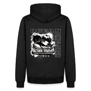Ocean Explorer Plongée sous-marine Shark Reef - Sweat à capuche Premium bio Homme - noir - Dos - Nico (187cm)