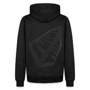 Future Now (édition typographie 3D) - Sweat à capuche Premium bio Homme - noir - Dos - Nico (187cm)