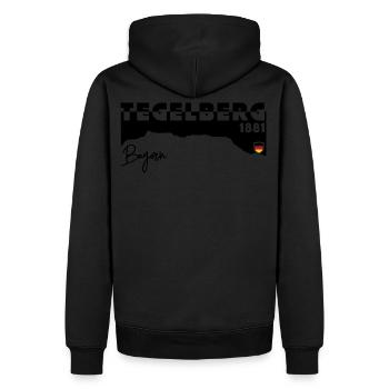 Tegelberg 1881 Ammergau Allgäu Bayern Deutschland - Männer Premium Bio Hoodie - Schwarz - Hinten - Nico (187cm)