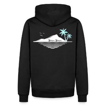 Bora Bora Insel Traumstrand Palmen Meer Souvenir - Männer Premium Bio Hoodie - Schwarz - Hinten - Nico (187cm)