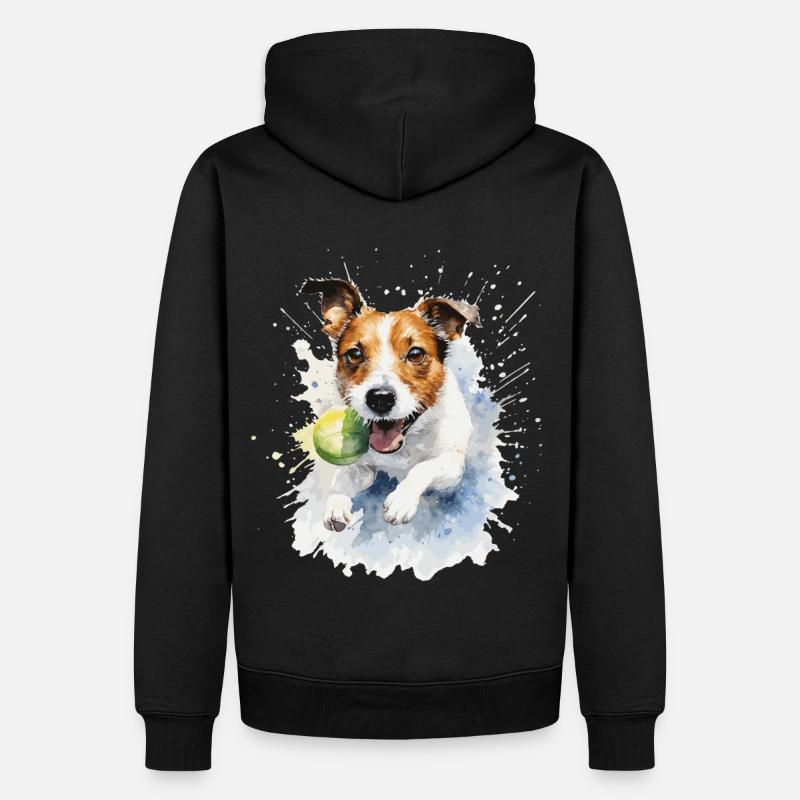 chien jack russel - Sweat à capuche Premium bio Homme - noir