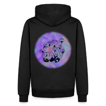 Mushrooms - Men’s Premium Organic Hoodie - black - Back - Nico (187cm)