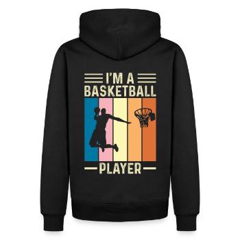 Vintage Basketball Spieler Basketballer Streetball - Männer Premium Bio Hoodie - Schwarz - Hinten - Nico (187cm)