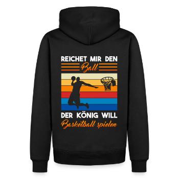 Basketball spielen Ball Basketballer Spieler Sport - Männer Premium Bio Hoodie - Schwarz - Hinten - Nico (187cm)