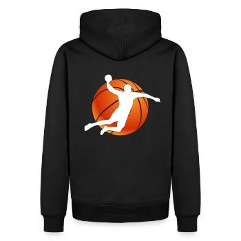 Basketball Spieler Streetball Basketballer Sport - Männer Premium Bio Hoodie - Schwarz - Hinten - Nico (187cm)