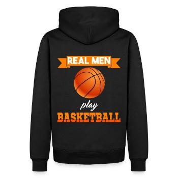 Joueur de basket-ball Maillot Joueur de basket-ball Streetball - Sweat à capuche Premium bio Homme - noir - Dos - Nico (187cm)