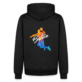 Ballin Basketball Spieler Basketballer Streetball - Männer Premium Bio Hoodie - Schwarz - Hinten - Nico (187cm)