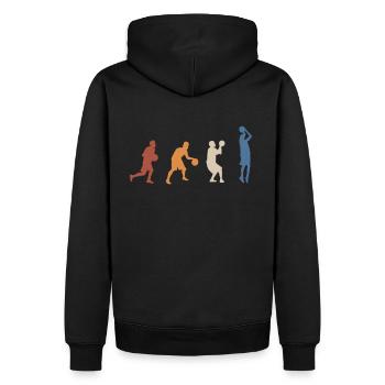 Vintage Basketball Spieler Basketballer Streetball - Männer Premium Bio Hoodie - Schwarz - Hinten - Nico (187cm)