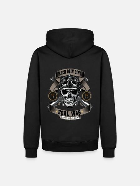 MACH DEIN DING EGAL WAS ANDERE SAGEN - Motorrad - Männer Premium Bio Hoodie - Schwarz