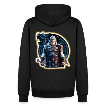 Odin, Vater aller - Männer Premium Bio Hoodie - Schwarz - Hinten - Nico (187cm)