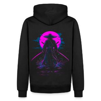 Samurai Fighter of the Night Japan - Men’s Premium Organic Hoodie - black - Back - Nico (187cm)