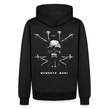 Crâne Tribal - Memento Mori - Sweat à capuche Premium bio Homme - noir - Dos - Nico (187cm)