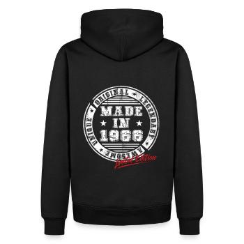 Retro Patch Vintage 1966 Birthday Gift - Men’s Premium Organic Hoodie - black - Back - Nico (187cm)