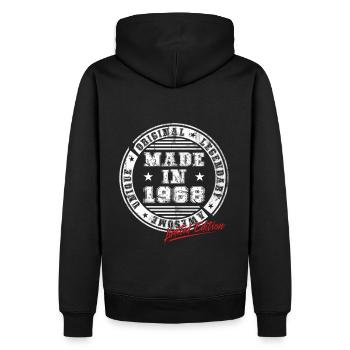 Retro Patch Vintage 1968 Birthday Gift - Men’s Premium Organic Hoodie - black - Back - Nico (187cm)