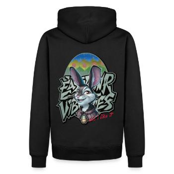 Lapin de Pâques Pâques printemps sentiments Graffiti cadeau - Sweat à capuche Premium bio Homme - noir - Dos - Nico (187cm)