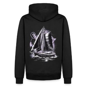Voilier avec cadeau d’ancre - Sweat à capuche Premium bio Homme - noir - Dos - Nico (187cm)
