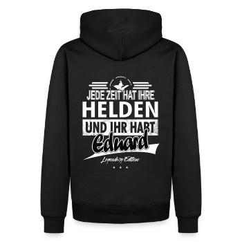 Jede Zeit hat Ihre Helden Ihr habt Eduard - Männer Premium Bio Hoodie - Schwarz - Hinten - Nico (187cm)