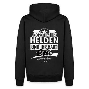 Chaque époque a ses héros Vous avez Eric - Sweat à capuche Premium bio Homme - noir - Dos - Nico (187cm)