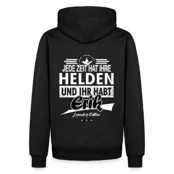 Chaque époque a ses héros Vous avez Erik - Sweat à capuche Premium bio Homme - noir - Dos - Nico (187cm)