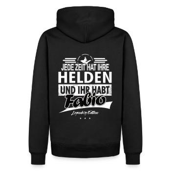 Jede Zeit hat Ihre Helden Ihr habt Fabio - Männer Premium Bio Hoodie - Schwarz - Hinten - Nico (187cm)