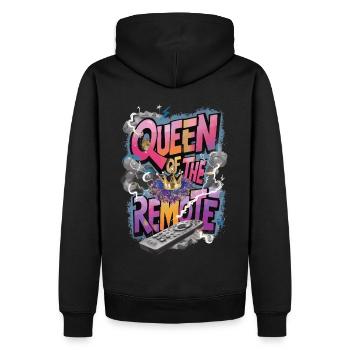 Reine de la télécommande, cadeau, détendez-vous - Sweat à capuche Premium bio Homme - noir - Dos - Nico (187cm)