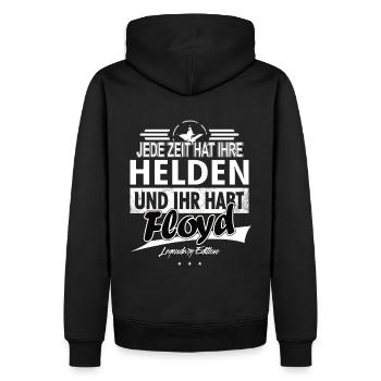 Jede Zeit hat Ihre Helden Ihr habt Floyd - Männer Premium Bio Hoodie - Schwarz - Hinten - Nico (187cm)