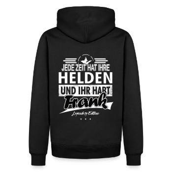 Jede Zeit hat Ihre Helden Ihr habt Frank - Männer Premium Bio Hoodie - Schwarz - Hinten - Nico (187cm)
