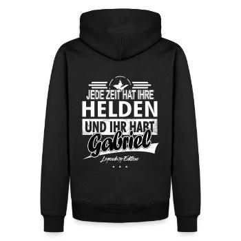 Chaque époque a ses héros Vous avez Gabriel - Sweat à capuche Premium bio Homme - noir - Dos - Nico (187cm)