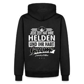 Jede Zeit hat Ihre Helden Ihr habt Gerome - Männer Premium Bio Hoodie - Schwarz - Hinten - Nico (187cm)