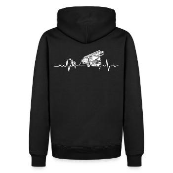 Heartbeat Fire Brigade - ECG pompier - Papa - Sweat à capuche Premium bio Homme - noir - Dos - Nico (187cm)