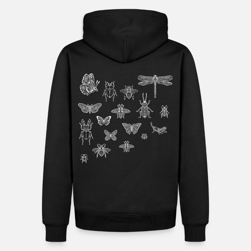 Insectes papillon sauterelle rencontre des insectes - Sweat à capuche Premium bio Homme - noir