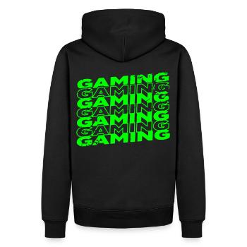 JEU - Sweat à capuche Premium bio Homme - noir - Dos - Nico (187cm)