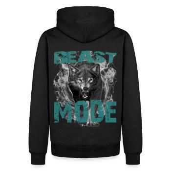 Beast Fashion Wolf Shirt - Men’s Premium Organic Hoodie - black - Back - Nico (187cm)
