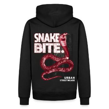 Snake Bite Streetwear Shirt - Men’s Premium Organic Hoodie - black - Back - Nico (187cm)